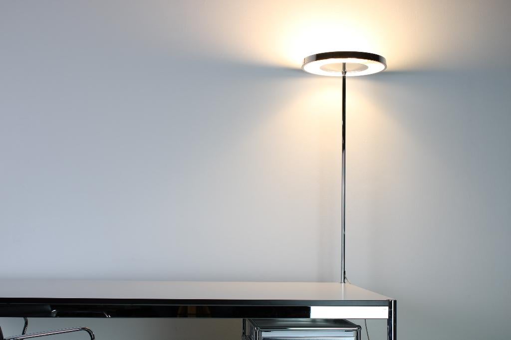 USM Haller Belux Disk bureaulamp, Ophalen, Gebruikt, Glas, 75 cm of meer