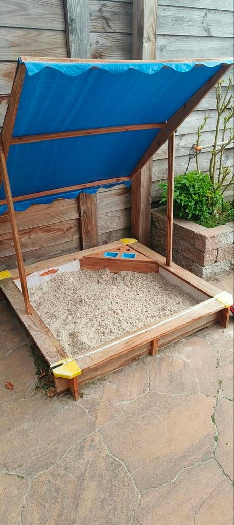 Playtive Zandbak met Afdak en 30kg Zilverzand, Ophalen