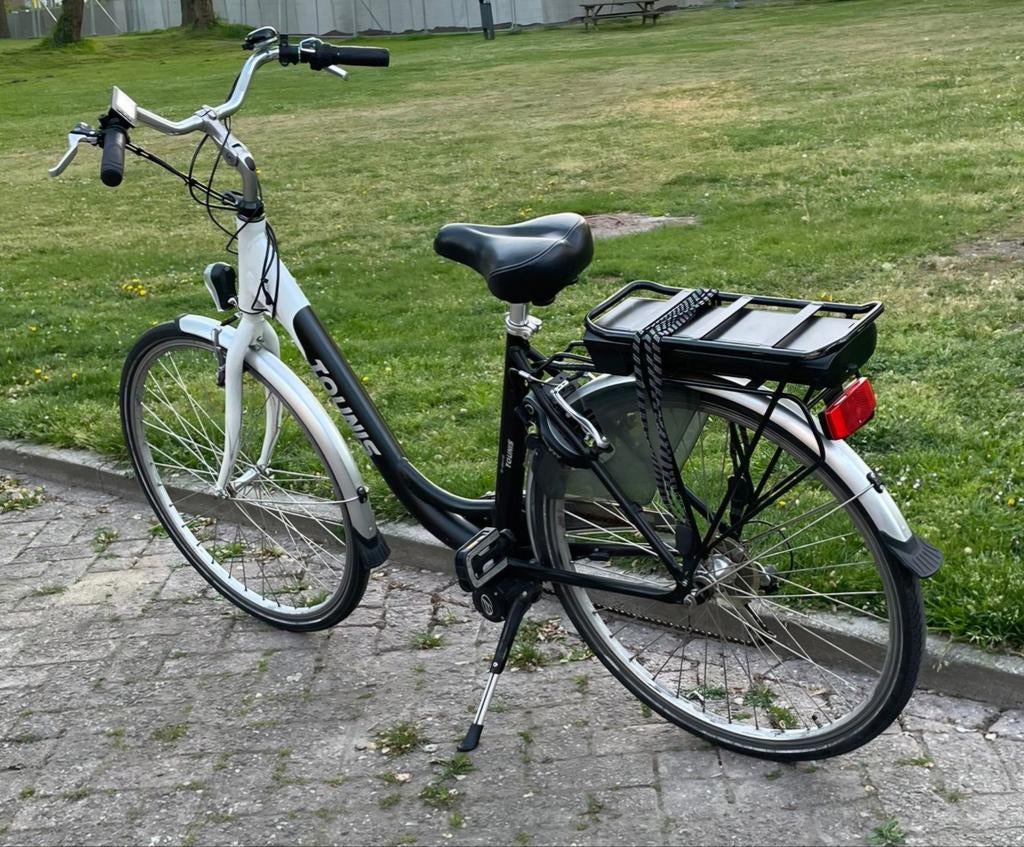 Tounis Elektrische Fiets - Z.G.A.N. (Slechts 600km!), Zo goed als nieuw, 47 tot 51 cm, 50 km per accu of meer, Ophalen