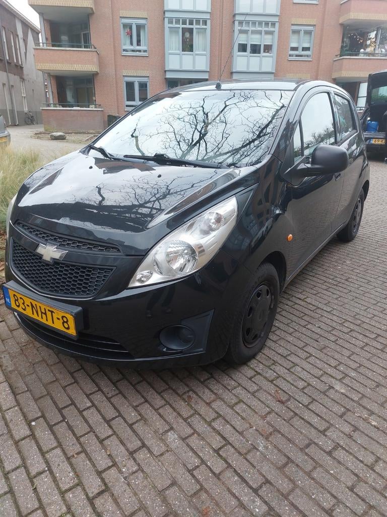 Chevrolet Spark 1.0 Bifuel 2010 Zwart, Auto's, Chevrolet, Voorwielaandrijving, 839 kg, 4 cilinders, Origineel Nederlands