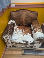 Western stoel, loveseat, koeienhuid met hocker/poef, Huis en Inrichting, Ophalen, Gebruikt, 75 tot 100 cm, 75 tot 100 cm