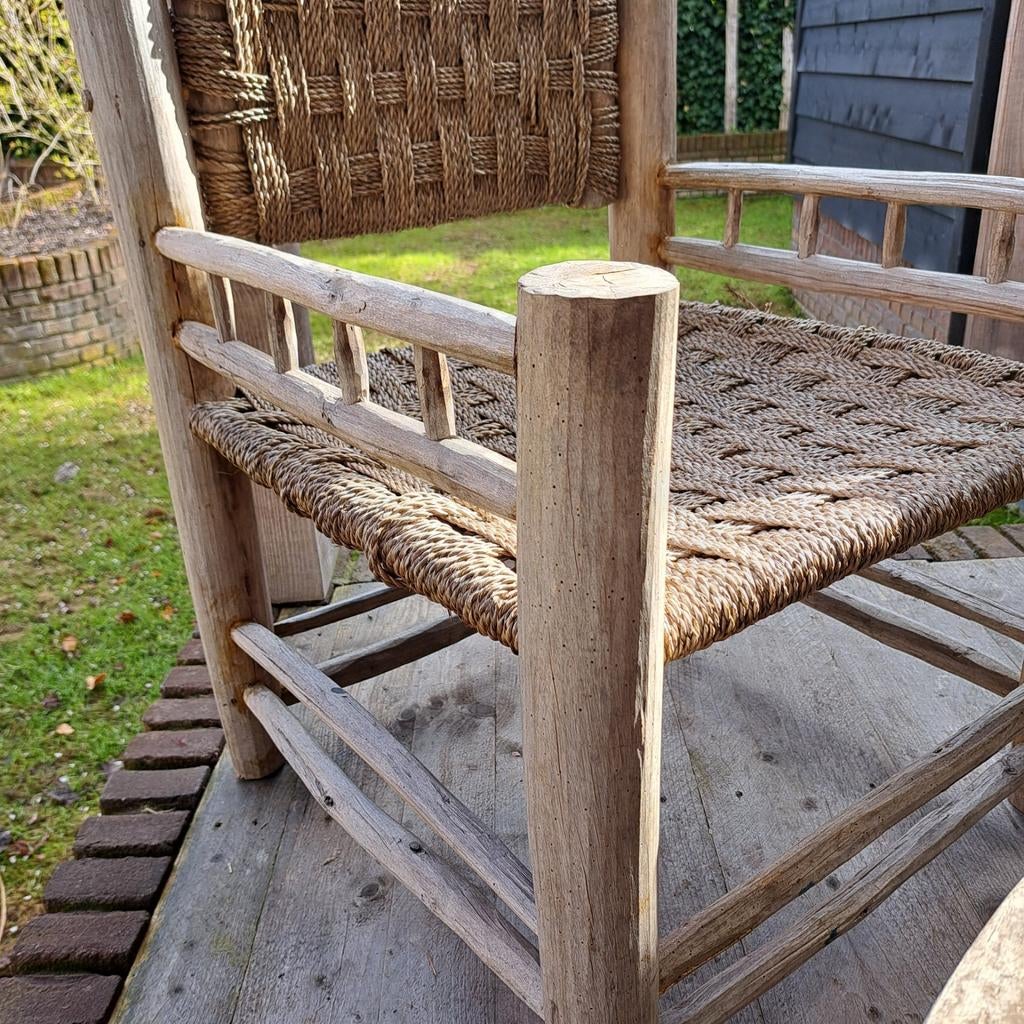 Gebruikte stoel met krukje, Ophalen, Gebruikt, Hout