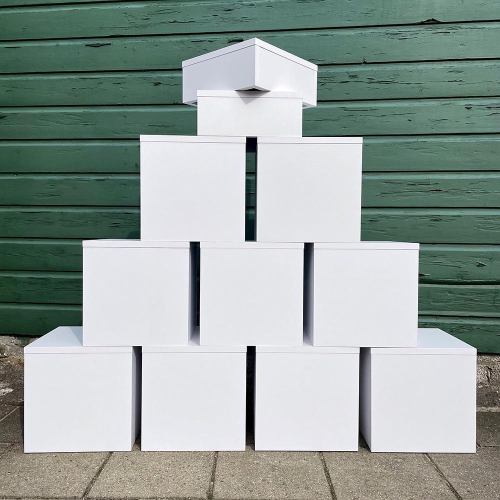 11 Witte Kubus Blokken - Opberg Deco, Ophalen, Gebruikt