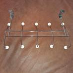 🤩 Vintage kapstok voor deur of kast chroom met witte bollen, Ophalen of Verzenden