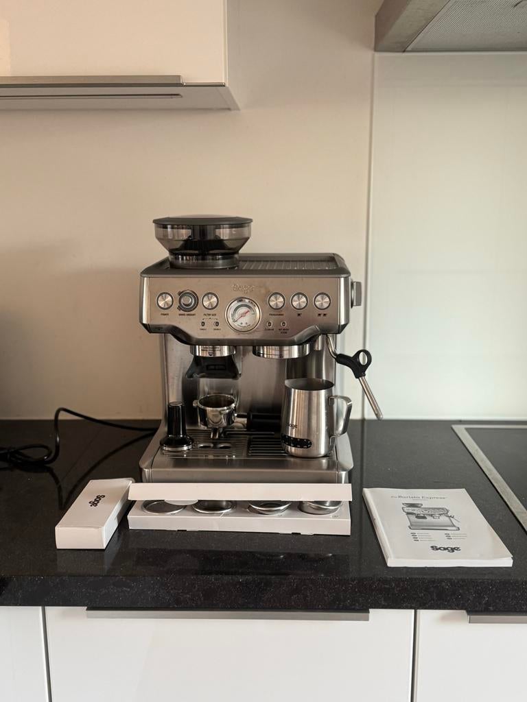 Sage Barista Express, Witgoed en Apparatuur, Koffiezetapparaten, Gebruikt, Koffiebonen, Koffiemachine, Afneembaar waterreservoir