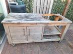 Houten BBQ Tafel voor Kamado Grill/Black Bastard / Green Egg, Ophalen of Verzenden, Gebruikt, Onbekend