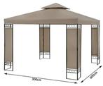 Paviljoen 3x3, partytent prieel taupe GRATIS BEZORGD!, Verzenden, Minder dan 4 meter, Nieuw, Paviljoen