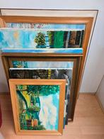 Partij schilderijen. Olieverf. Grotendeels met lijst, Ophalen