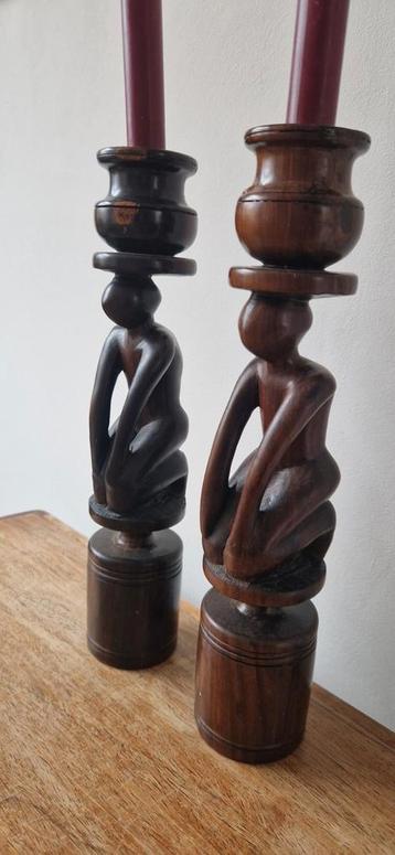 Kaarsenstandaard hout 2x beschikbaar voor biedingen