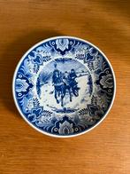 Delfs blauw (wand) bord met paard en slee, Ophalen of Verzenden