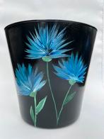 Handgeschilderde Bloempot Glas - Uniek!, Ophalen, Zwart, Nieuw, Glas