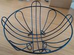 Vintage zwart metalen fruitmand, Overige materialen, Gebruikt, Mand, Rond