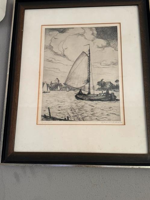 Prachtige Originele Ets van Jhonan Hemkes overleden 1988, Antiek en Kunst, Kunst | Etsen en Gravures, Ophalen of Verzenden