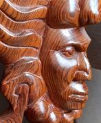sculptuur zware kwaliteit handgesneden houten beeld masker, Antiek en Kunst, Kunst | Beelden en Houtsnijwerken, Ophalen of Verzenden