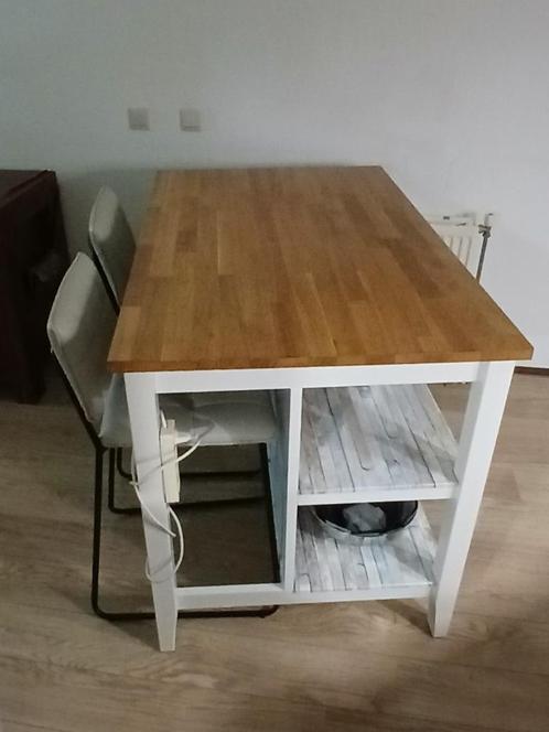 Kookeiland, Huis en Inrichting, Keuken | Complete keukens, Gebruikt, Overige typen, Wit, Hout, Ophalen