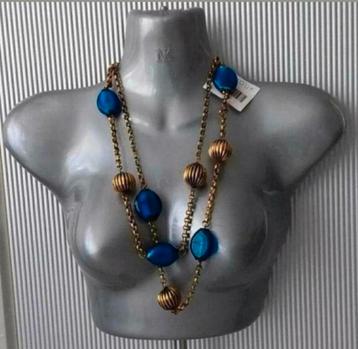 Manouk - ketting met koperen ballen + glaskralen beschikbaar voor biedingen