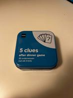 5 Clues After Dinner Game - HEMA, Hobby en Vrije tijd, Gezelschapsspellen | Bordspellen, Verzenden, Nieuw, Reisspel, Hema