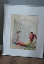 aquarel, Antiek en Kunst, Kunst | Schilderijen | Klassiek, Ophalen of Verzenden