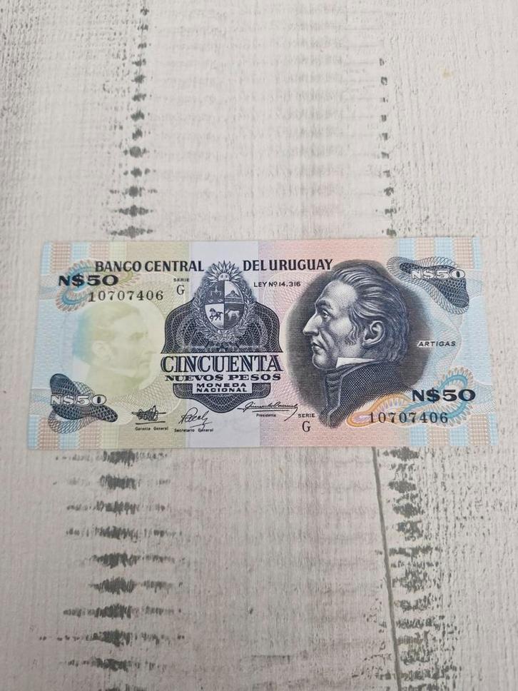 Uruguay 50 Pesos 1988-1989 UNC, Postzegels en Munten, Bankbiljetten | Amerika, Zuid-Amerika, Ophalen of Verzenden