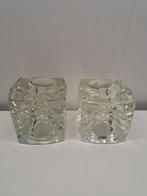 Bohemia Glas Kandelaars - Tsjechoslowakije, Antiek en Kunst, Antiek | Glas en Kristal, Ophalen of Verzenden