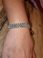 Sterling Zilveren Armband met 21karaat Aquamarijnen, Ophalen of Verzenden, Zo goed als nieuw, Met edelsteen, Zilver