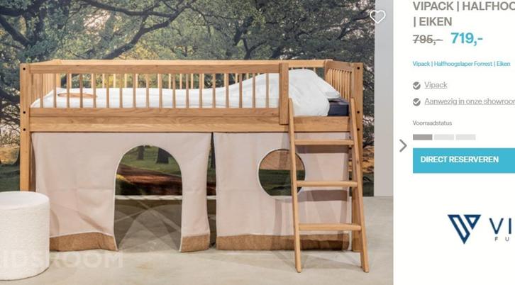 Halfhoogslaper met speelgordijn, Kinderen en Baby's, Kinderkamer | Stapelbedden en Hoogslapers, Gebruikt, Halfhoogslaper, Ophalen