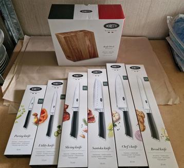 Ah boretti messenset messen met messenblok complete set
 beschikbaar voor biedingen
