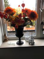 Decoratieve vaas met bloemen, Overige materialen, 50 tot 75 cm, Zwart, Ophalen of Verzenden