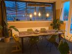 Prachtige eiken hanglamp met oude kettingen., Ophalen, Gebruikt, Landelijk, 75 cm of meer