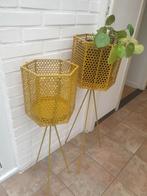 Design plantenbakken okergeel nieuwprijs €140, Tuin en Terras, Ophalen, Tuin, Zo goed als nieuw, Metaal
