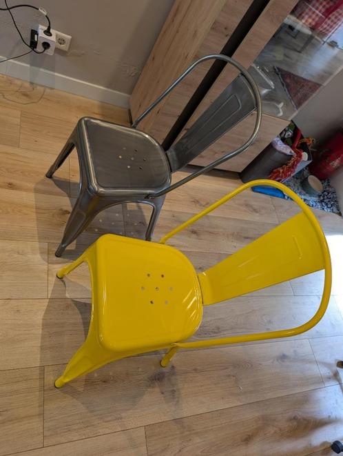 2 Metal Sklum Chairs, Huis en Inrichting, Stoelen, Zo goed als nieuw, Twee, Metaal, Grijs, Ophalen