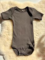 Dilling merinowollen romper korte mouw 92 kastanjebruine rib, Nacht- of Onderkleding, Jongen of Meisje, Ophalen of Verzenden, Zo goed als nieuw