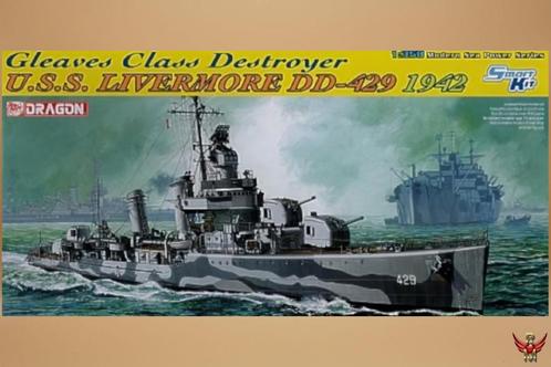 ROWASP |  Dragon 1/350 USS Livermore DD-429 1942, Hobby en Vrije tijd, Modelbouw | Boten en Schepen, Nieuw, 1:200 of kleiner, Overige merken
