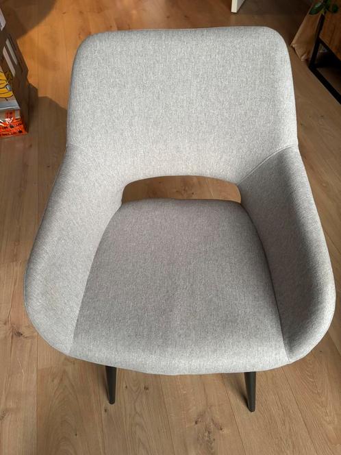 O-form tafelstoel lichtgrijs 4x, Huis en Inrichting, Stoelen, Nieuw, Vier, Metaal, Stof, Grijs, Ophalen