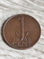 Nederland 1 Cent 1948 – Wilhelmina – Uniek Jaartal, Postzegels en Munten, Munten | Nederland, Ophalen, Koningin Wilhelmina, 1 cent