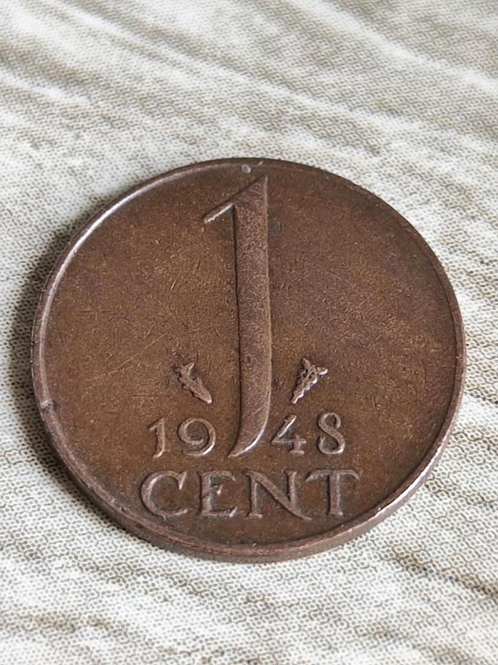 Nederland 1 Cent 1948 – Wilhelmina – Uniek Jaartal, Postzegels en Munten, Munten | Nederland, 1 cent, Koningin Wilhelmina, Ophalen