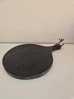 Zwarte borrelplank rond hout, Ophalen of Verzenden, Zo goed als nieuw, Rond, Hout