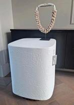 Light & Living witte tafel op bruine houten  voet Seddon, 50 tot 100 cm, Rond, Nieuw, Ophalen of Verzenden