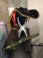 Piraten hoed met plastic zwaard en eventueel pruik, Ophalen of Verzenden