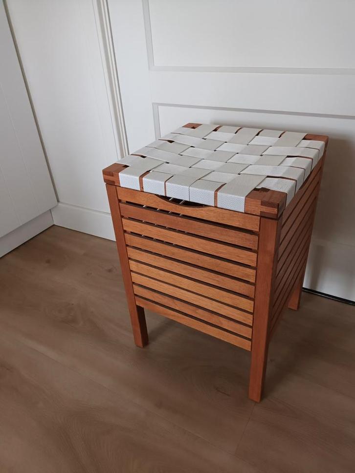 Ikea Molger houten wasmand opbergkist kist hout, Huis en Inrichting, Woonaccessoires | Krantenbakken en Lectuurbakken, Ophalen