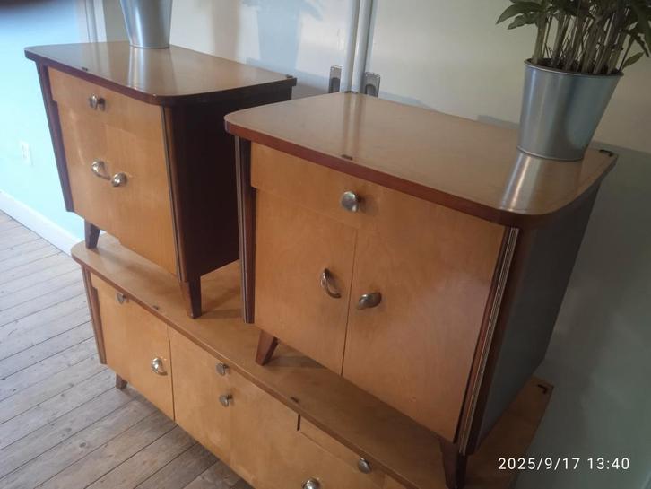 Set van 2 nachtkastjes bijzettafels, Huis en Inrichting, Woonaccessoires | Kisten, Zo goed als nieuw, Minder dan 50 cm, Minder dan 50 cm