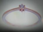 Rosegouden solitair ring briljant maat 54, dames ring, 20 of groter, Nieuw, Ophalen of Verzenden, Met edelsteen