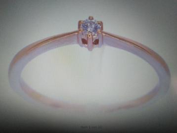 Rosegouden solitair ring briljant maat 54, dames ring beschikbaar voor biedingen