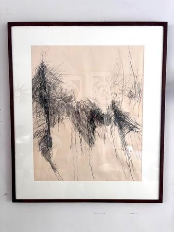 Groot abstract schilderij - professioneel ingelijst beschikbaar voor biedingen