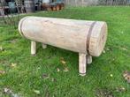 Stoer bankje van een oude wals, Huis en Inrichting, Krukjes, Ophalen, Gebruikt, Nvt, Nvt