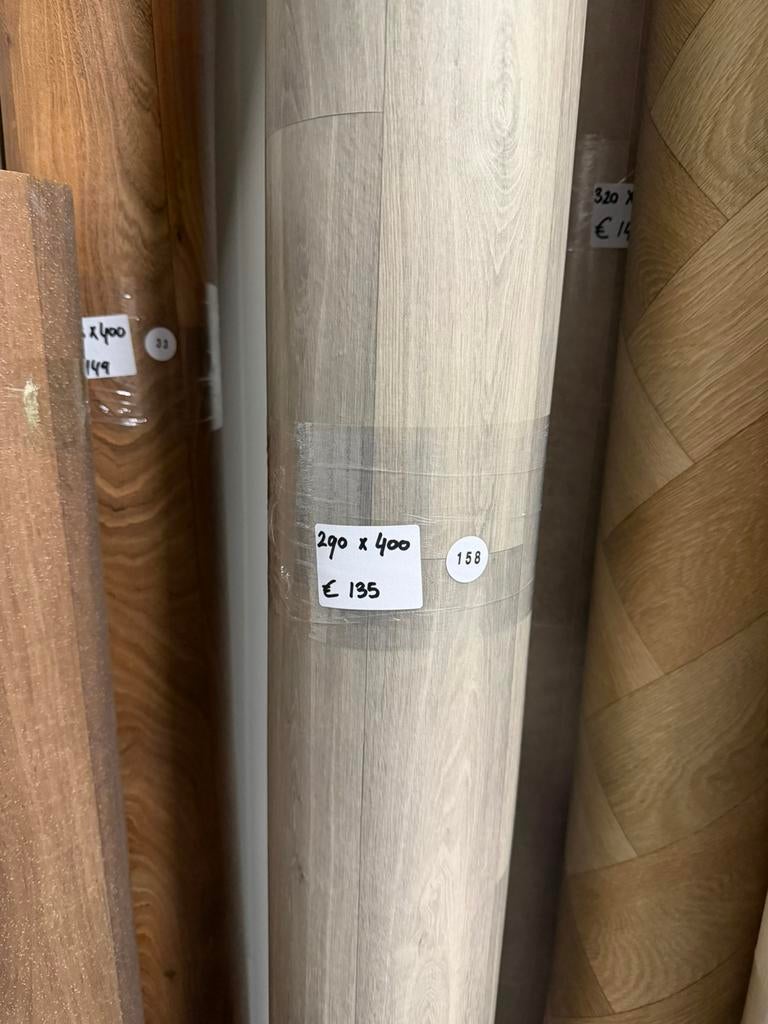 Modern Greige Eiken Vinyl Restpartij | 2,90x4,00mtr, Huis en Inrichting, Stoffering | Vloerbedekking, Ophalen, Nieuw, Minder dan 10 m²
