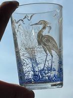 Twee vintage kinder limonade glazen blauw, geel, wit., Ophalen of Verzenden, Huis en Inrichting