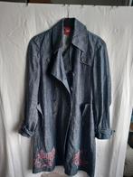 Oilily,zijden jeans trenchcoat., Blauw, Maat 38/40 (M), Ophalen of Verzenden, Zo goed als nieuw