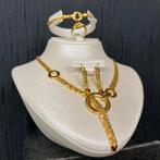 21 karaat gouden set ketting armband oorbellen ring, Sieraden, Tassen en Uiterlijk, Kettingen, Ophalen of Verzenden, Nieuw, Goud