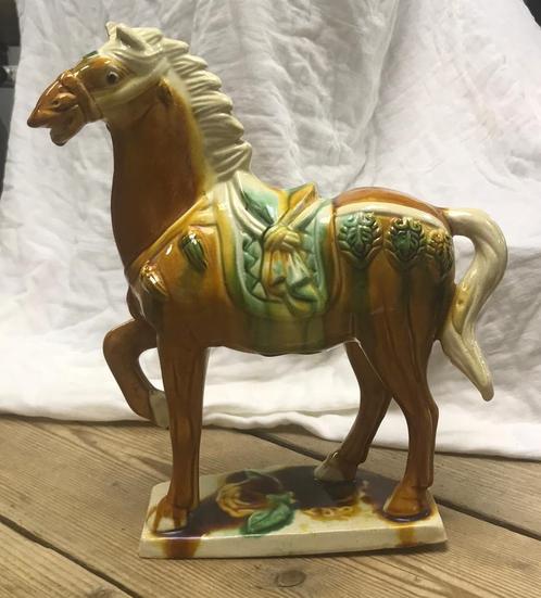 Keramisch hand beschilderd paard 32 cm, Antiek en Kunst, Kunst | Designobjecten, Ophalen
